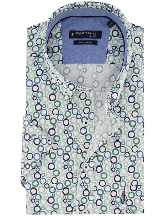 Groen blauw geprint overhemd Giordano Regular Fit met stippen - Image 1