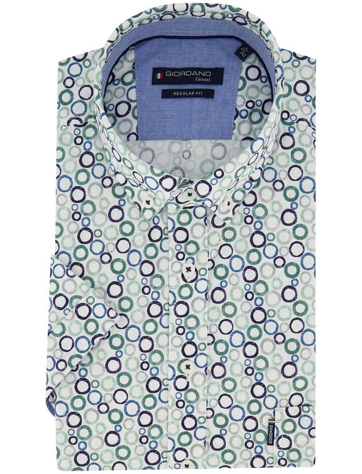 Groen blauw geprint overhemd Giordano Regular Fit met stippen - Image 2