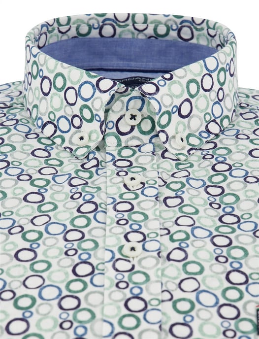 Groen blauw geprint overhemd Giordano Regular Fit met stippen - Image 3