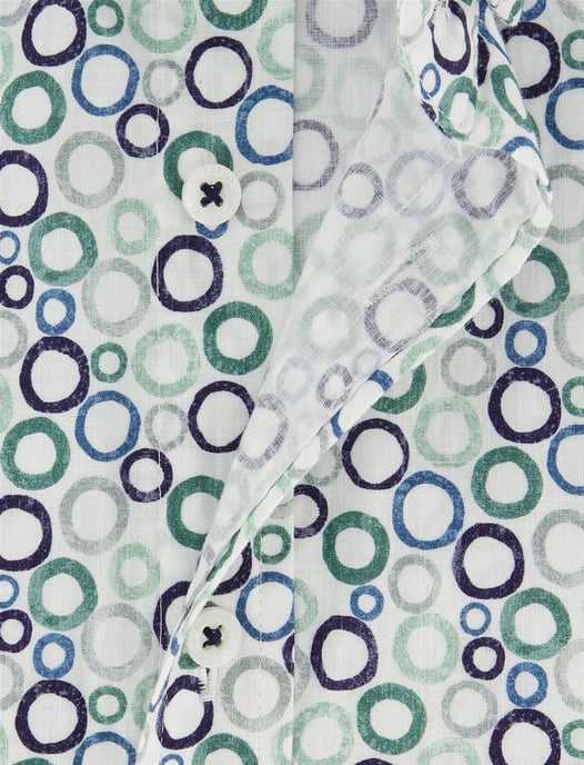 Groen blauw geprint overhemd Giordano Regular Fit met stippen - Image 4