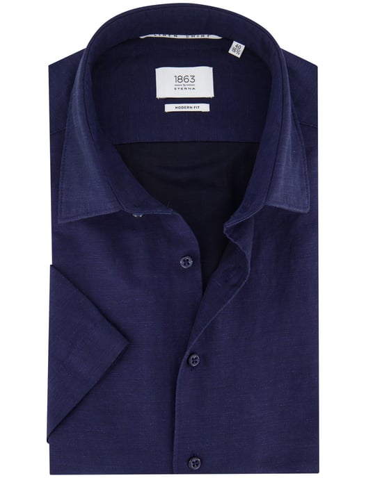 Eterna overhemd donkerblauwe modern fit effen - Image 1