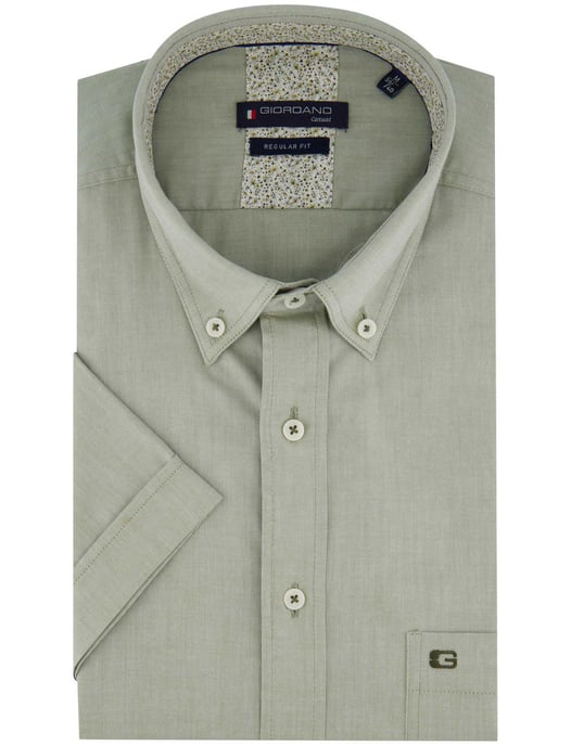 Giordano overhemd button down korte mouw Regular Fit groen - Image 2