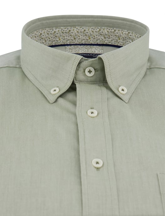 Giordano overhemd button down korte mouw Regular Fit groen - Image 3