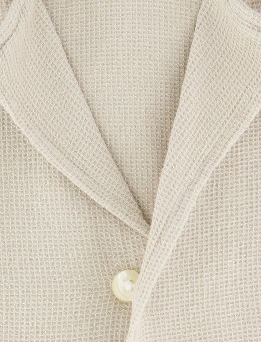 Boss Orange overhemd korte mouw Rayer beige wide collar - Image 4