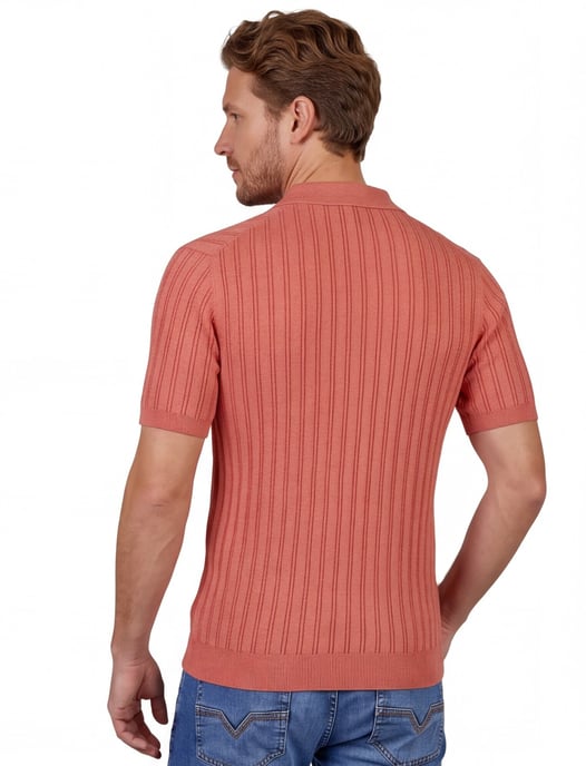 Polo Baileys v-hals gestreept normale fit rood - Image 2