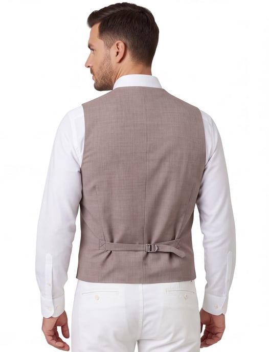 Gilet Roy Robson roze gemeleerd slim fit wol - Image 2