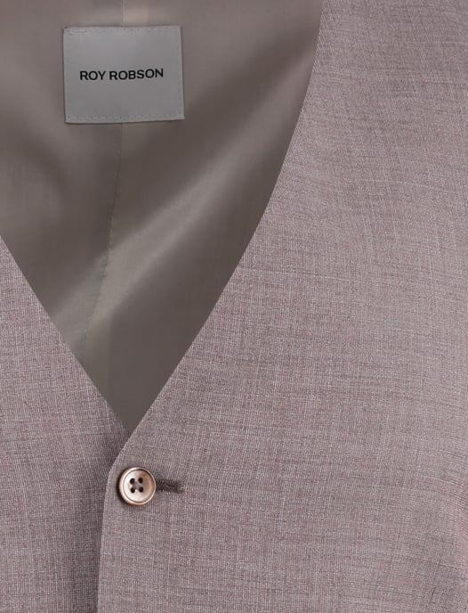 Gilet Roy Robson roze gemeleerd slim fit wol - Image 3