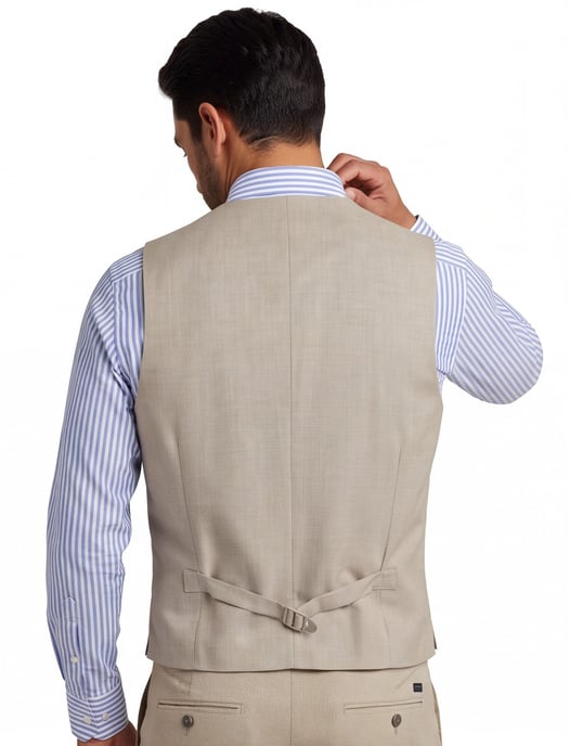 Gilet Roy Robson beige wol - Image 2