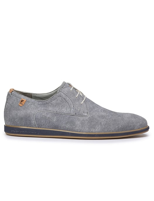 Veterschoenen Floris van Bommel grijze suede en kalfsleer - Image 1