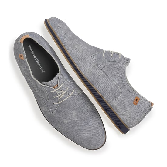 Veterschoenen Floris van Bommel grijze suede en kalfsleer - Image 3