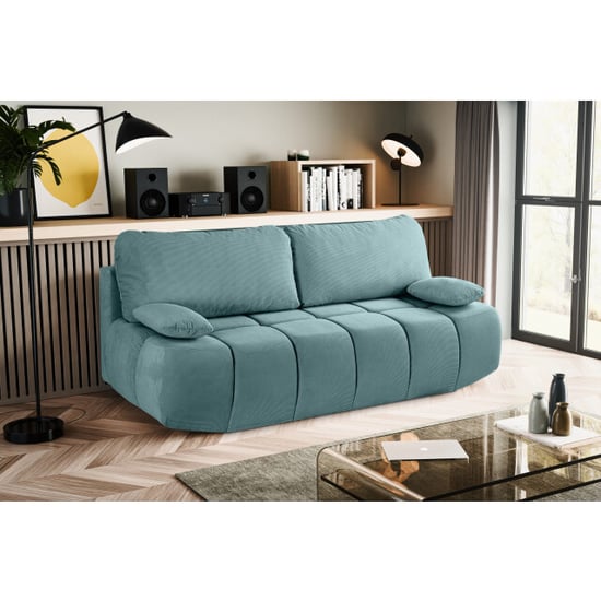 Furnilux Lauder 2-zits sofa bed mintblauw moderne sofa met slaapfunctie - Image 5