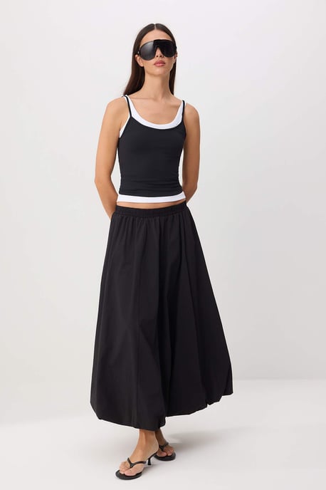 TRENDYOLMİLLA Dames Zwart Effen Maxi Ballon Rokken - Image 1
