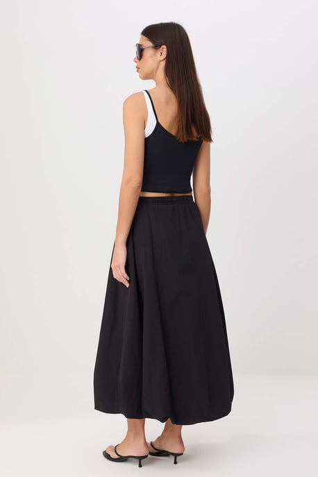TRENDYOLMİLLA Dames Zwart Effen Maxi Ballon Rokken - Image 3