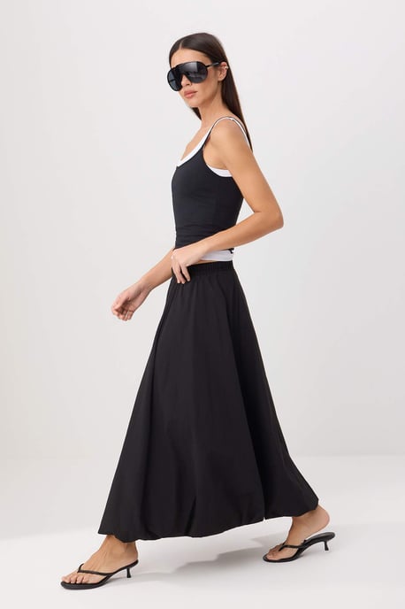 TRENDYOLMİLLA Dames Zwart Effen Maxi Ballon Rokken - Image 4