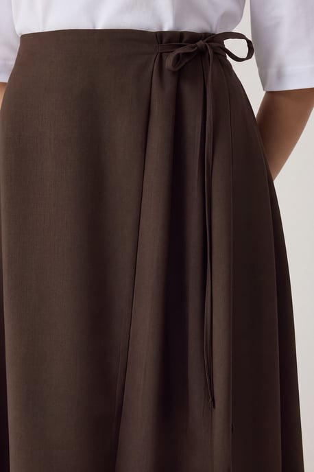 Trendyol Modest Dames Bruin Effen Maxi A-lijn A-lijn Modest Rokken - Image 2