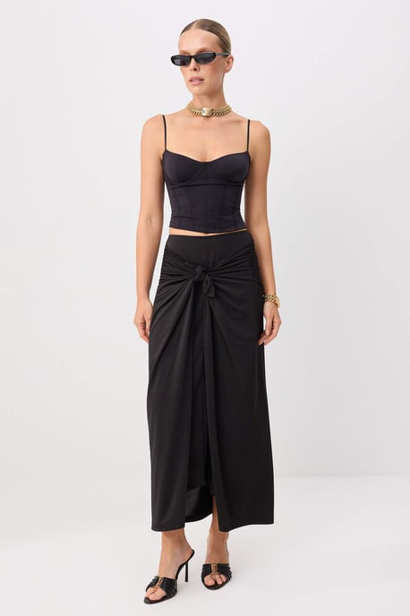 TRENDYOLMİLLA Women's Black Plain Maxi Skirts - Image 1