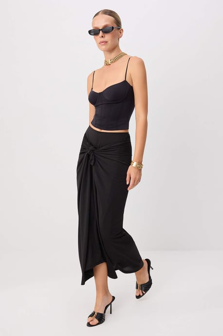 TRENDYOLMİLLA Women's Black Plain Maxi Skirts - Image 4