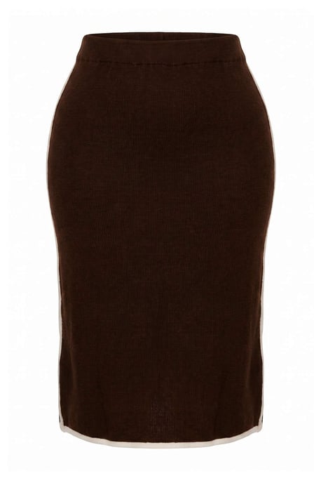 Trendyol Curve Dames Bruin Gestreept Maxi Kokerrok- rok Grote maten Rokken - Image 4