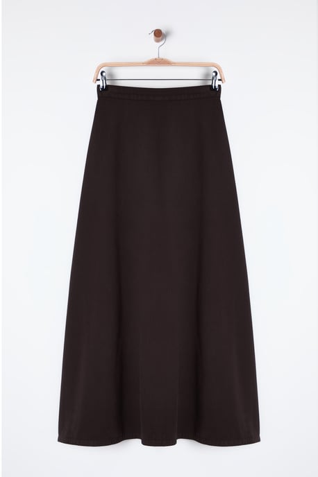 TRENDYOLMİLLA Women's Brown Plain Maxi A-line A-line Skirts - Image 5