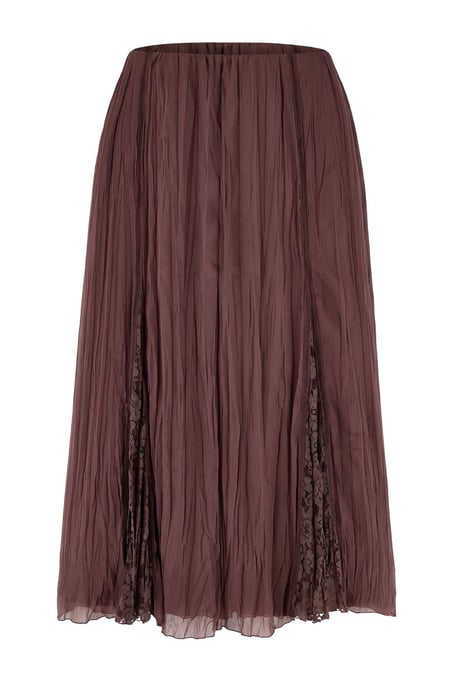 Trendyol Curve Dam Brun Enfärgad Maxi Plus size Kjolar - Image 3