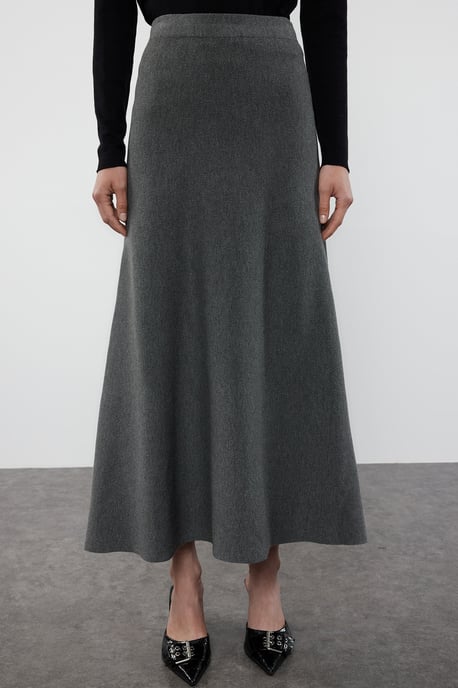 TRENDYOLMİLLA Dames Grijs Effen Maxi Basic A-lijn Rokken - Image 2