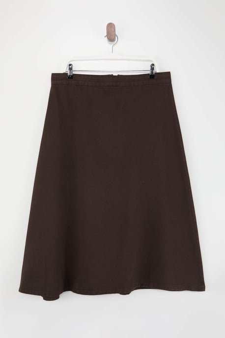 Trendyol Curve Dam Brun Enfärgad Maxi A-linje Plus size Kjolar - Image 3