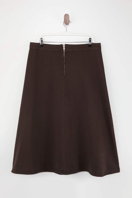 Trendyol Curve Dam Brun Enfärgad Maxi A-linje Plus size Kjolar - Image 4