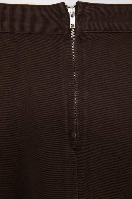 Trendyol Curve Dam Brun Enfärgad Maxi A-linje Plus size Kjolar - Image 5