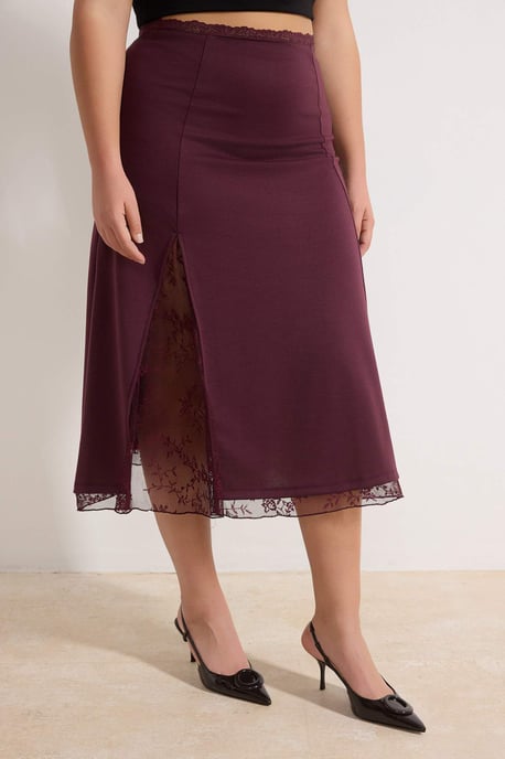 Trendyol Curve Dam Lila Enfärgad Maxi Plus size Kjolar - Image 2