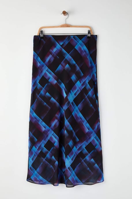 Trendyol Curve Dam Flerfärgad Rutig Maxi Plus size Kjolar - Image 4