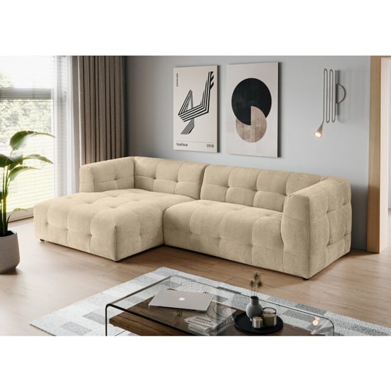 Furnilux L-vormige sofa links beige tenso sofa met duurzaam flat-weave stof - Image 3