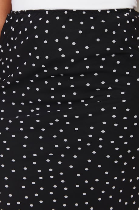 Trendyol Curve Dam Svart Prickig Maxi Sjöjungfru Plus size Kjolar - Image 4