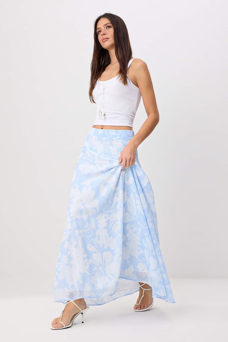 TRENDYOLMİLLA Dames Blauw Bloemen Maxi A-lijn Rokken - Image 1
