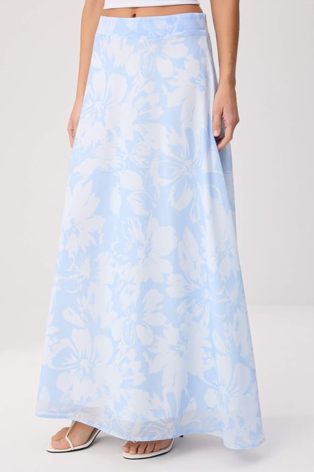 TRENDYOLMİLLA Dames Blauw Bloemen Maxi A-lijn Rokken - Image 2