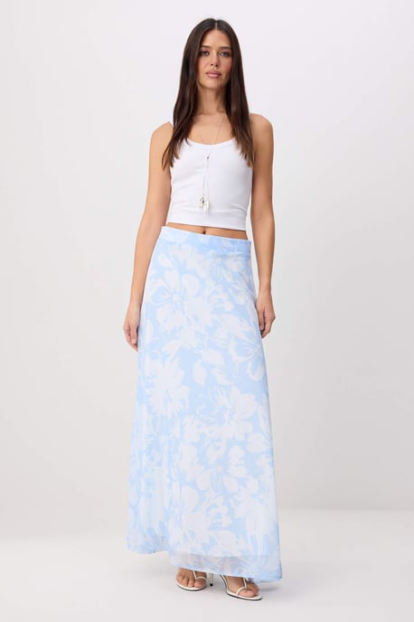 TRENDYOLMİLLA Dames Blauw Bloemen Maxi A-lijn Rokken - Image 4
