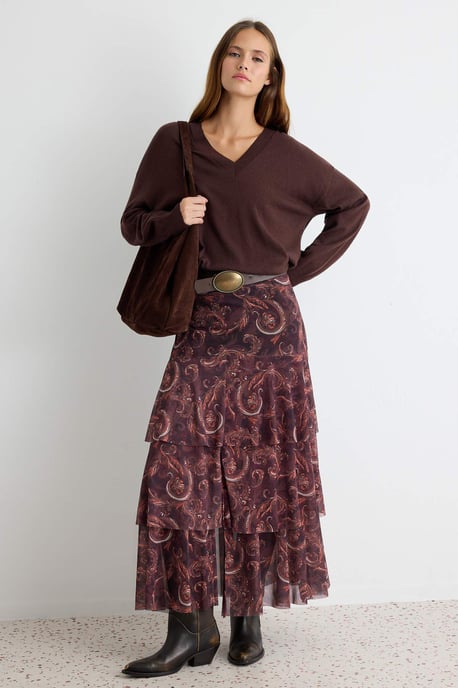 TRENDYOLMİLLA Dames Meerkleurig Stippen Maxi A-lijn Rokken - Image 1