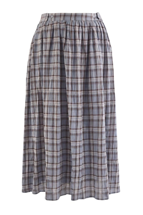 Trendyol Curve Dam Ecru Rutig Maxi Plus size Kjolar - Image 4