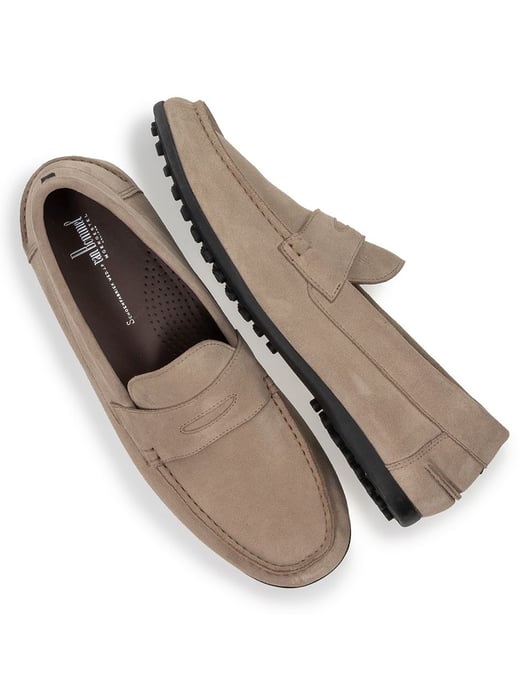 Suede Van Bommel loafer lichtbruin met zwarte zool - Image 3