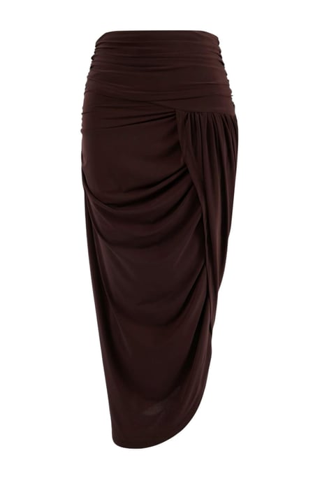 Trendyol Curve Dam Brun Enfärgad Maxi Penn kjol Plus size Kjolar - Image 2