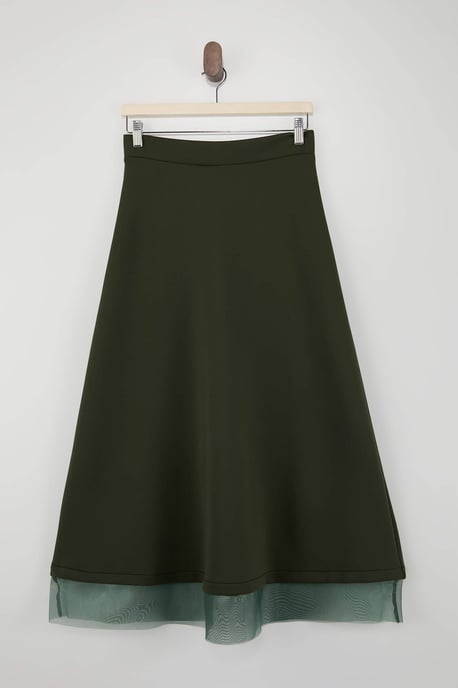 Trendyol Modest Dames Kaki Effen Maxi Modest Rokken - Image 3
