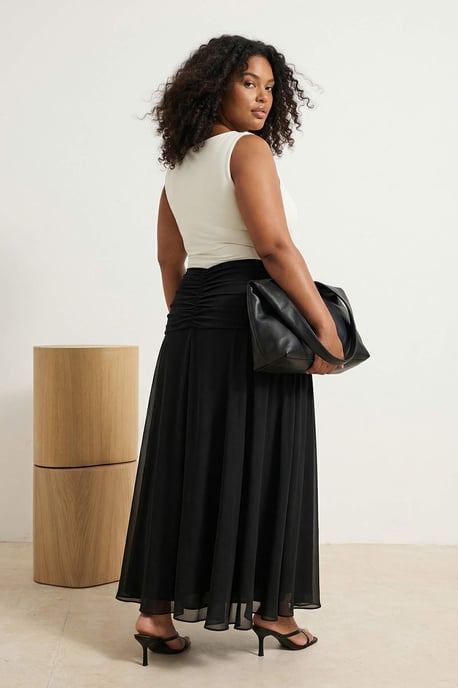 Trendyol Curve Dam Svart Etniskt mönster Maxi Plus size Kjolar - Image 5