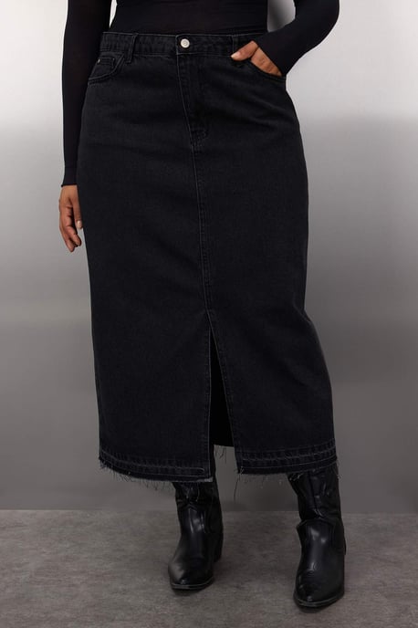 Trendyol Curve Dam Svart Enfärgad Maxi A-linje A-linje Plus size Kjolar - Image 2