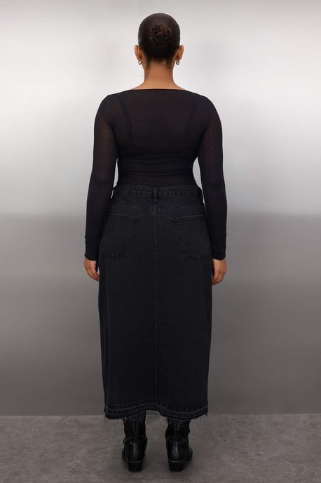 Trendyol Curve Dam Svart Enfärgad Maxi A-linje A-linje Plus size Kjolar - Image 3