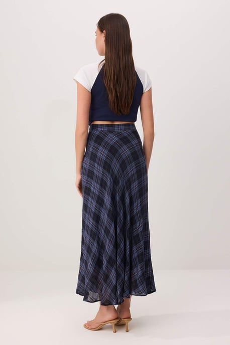TRENDYOLMİLLA Dames Blauw Geruit Maxi A-lijn Rokken - Image 3