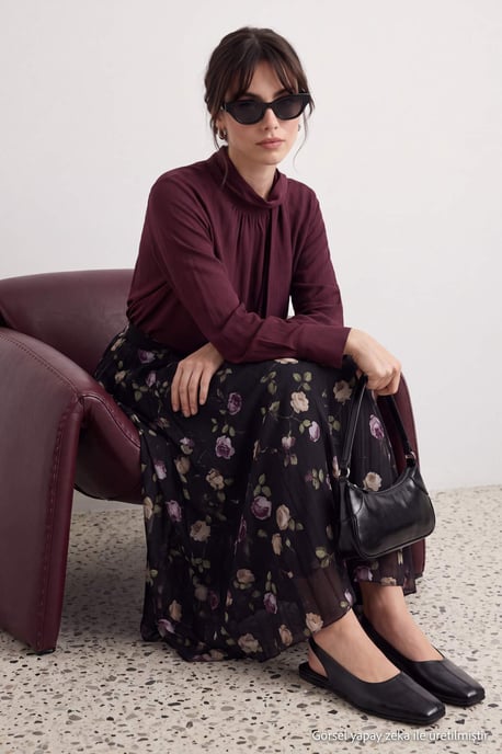 Trendyol Modest Dames Meerkleurig Bloemen Maxi A-lijn Modest Rokken - Image 1