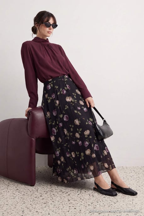 Trendyol Modest Dames Meerkleurig Bloemen Maxi A-lijn Modest Rokken - Image 6