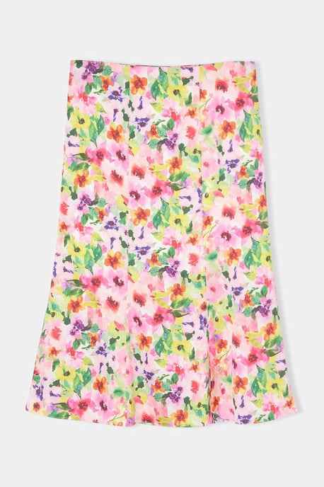 Trendyol Curve Dam Flerfärgad Blommig Maxi Plus size Kjolar - Image 5