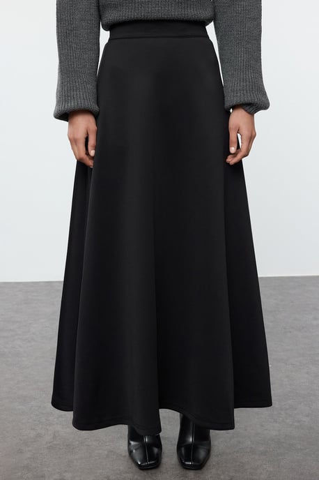 Trendyol Modest Dames Zwart Effen Maxi Uitlopend rok A-lijn Modest Rokken - Image 2