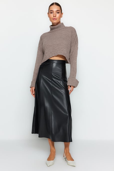 TRENDYOLMİLLA Dames Zwart Effen Maxi A-lijn A-lijn Rokken - Image 1