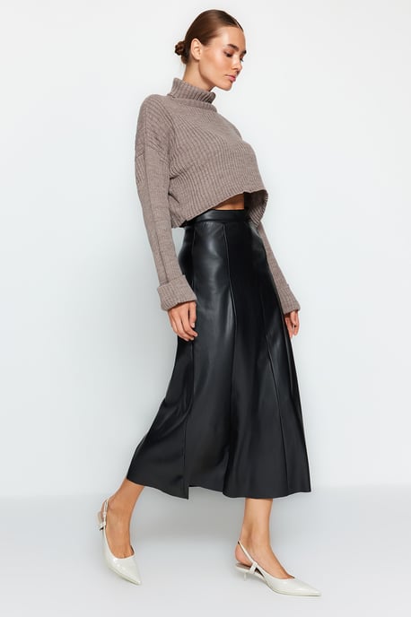 TRENDYOLMİLLA Dames Zwart Effen Maxi A-lijn A-lijn Rokken - Image 6